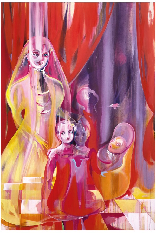 Bettina Sellmann, „Firstborn“, 2005/2025, Acryl auf Leinwand, 155 x 105 cm