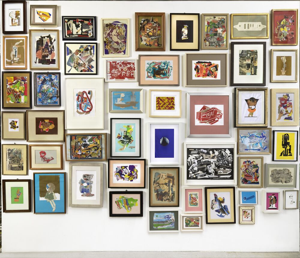 Karsten Konrad: wall of framed collages