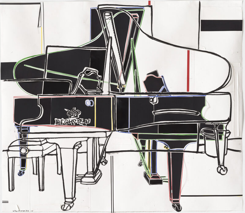 Marion Eichmann, Flügel Duo, 2025, Ölpastell, Papier auf Papier, 150 x 172 x 2 cm, gerahmt mit Acrylglas