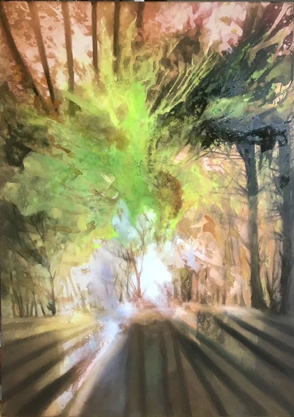 Doppelbelichtung, 2020, Mischtechnik auf Leinwand, 140 x 100 cm