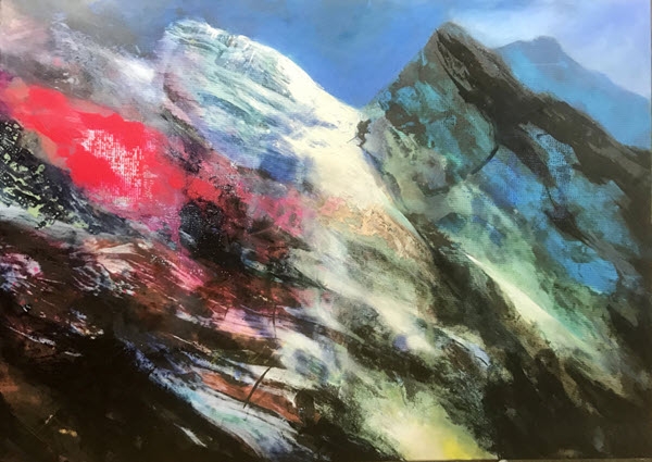 Rückenwind, 2020, Mischtechnik auf Leinwand, 100 x 140 cm