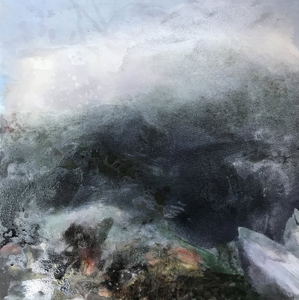 Brennwert, 2020, Mischtechnik auf Leinwand, 55 x 55 cm