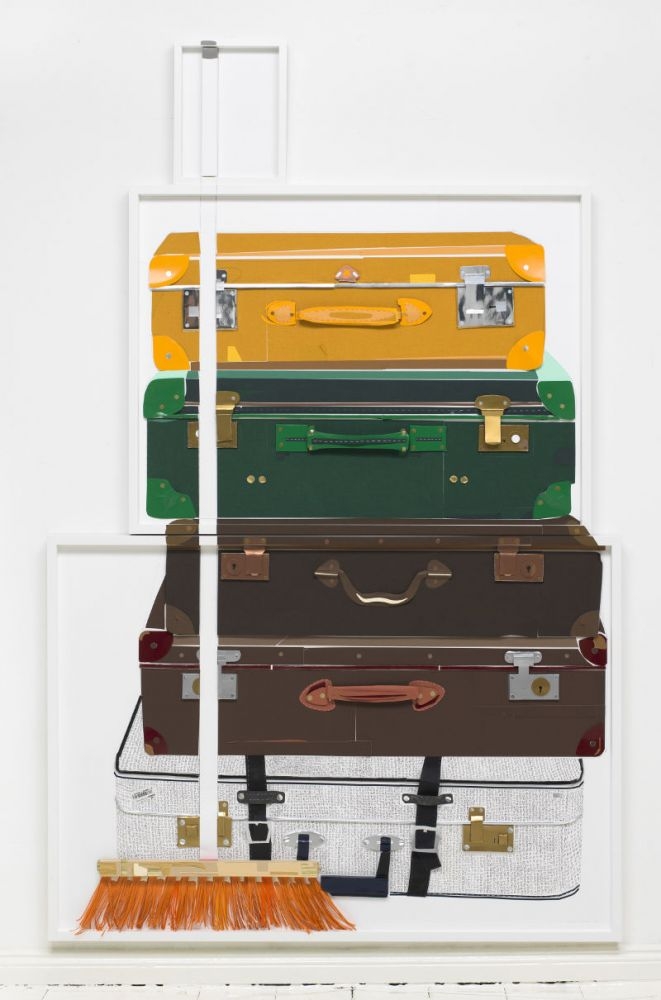 Besen + Koffer, 3teilig, 2017, 162 x 102,5 cm