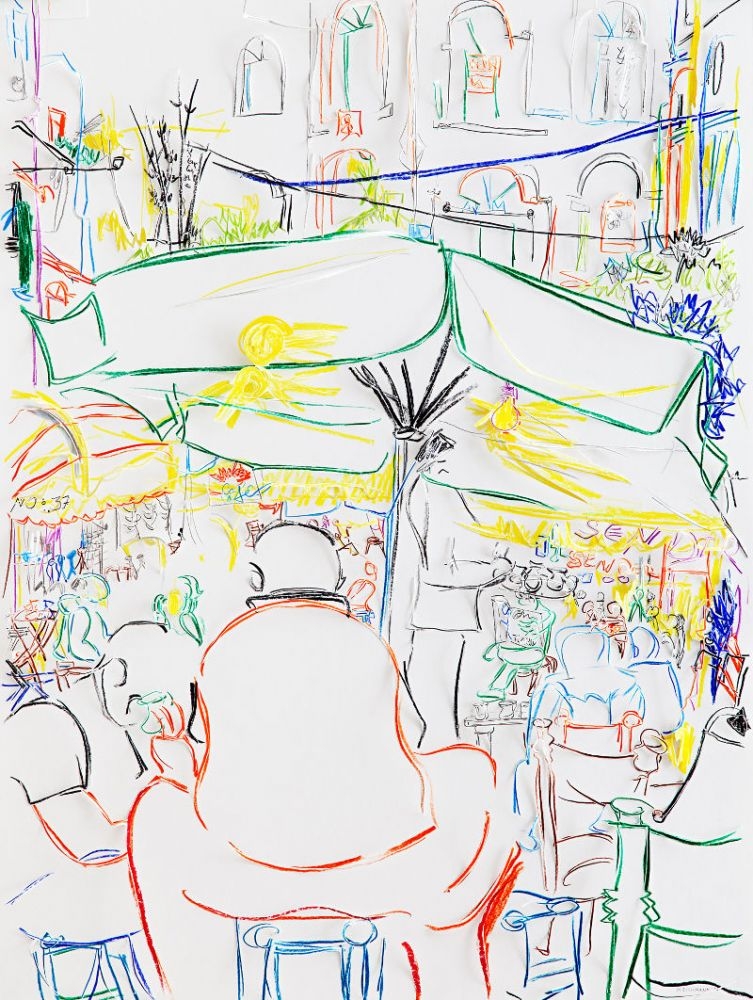 Cafeszene I, 2016, 80 x 60 cm