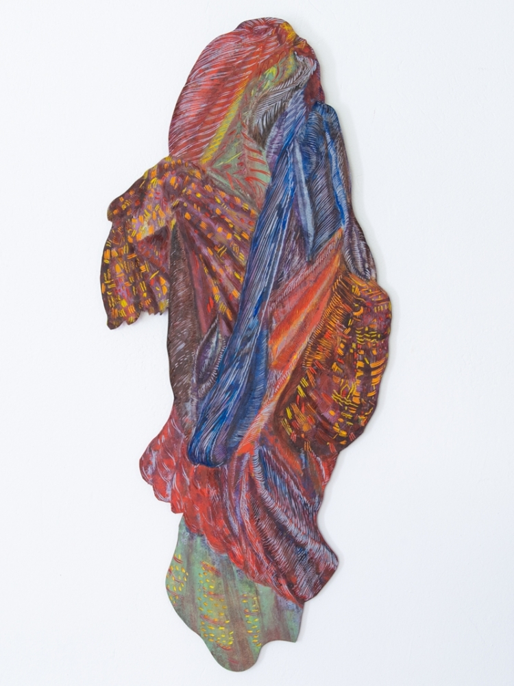 Unterwegs IV, 2019, 90 x 39 cm, Linoleum + ALkydfarbe