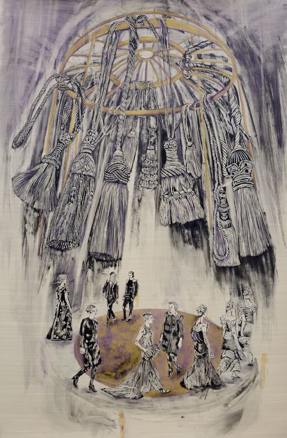 Rondell, 2016, Linolschnitt-Alkydfarbe, 195 x 130