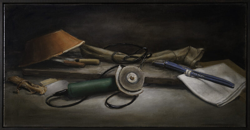 Sador Weinsčlucker, morgen neu, 2025, Öl auf Leinwand, 40 x 80 cm