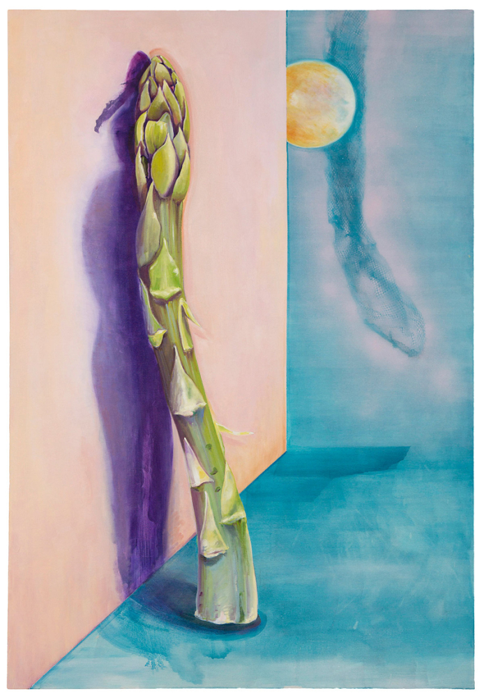 Asparagus 1, 2022, Acryl/Öl/Ölkreide/Spraypaint auf Leinwand, 220 x 150 cm