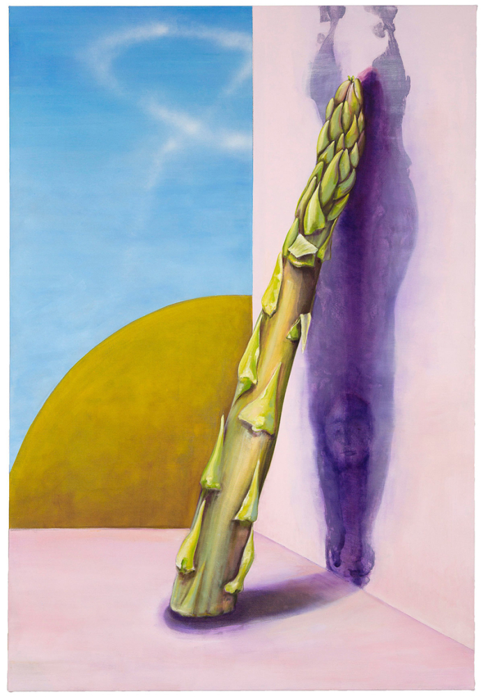 Asparagus 2, 2022, Acryl/Öl/Ölkreide/Spraypaint auf Leinwand, 220 x 150 cm