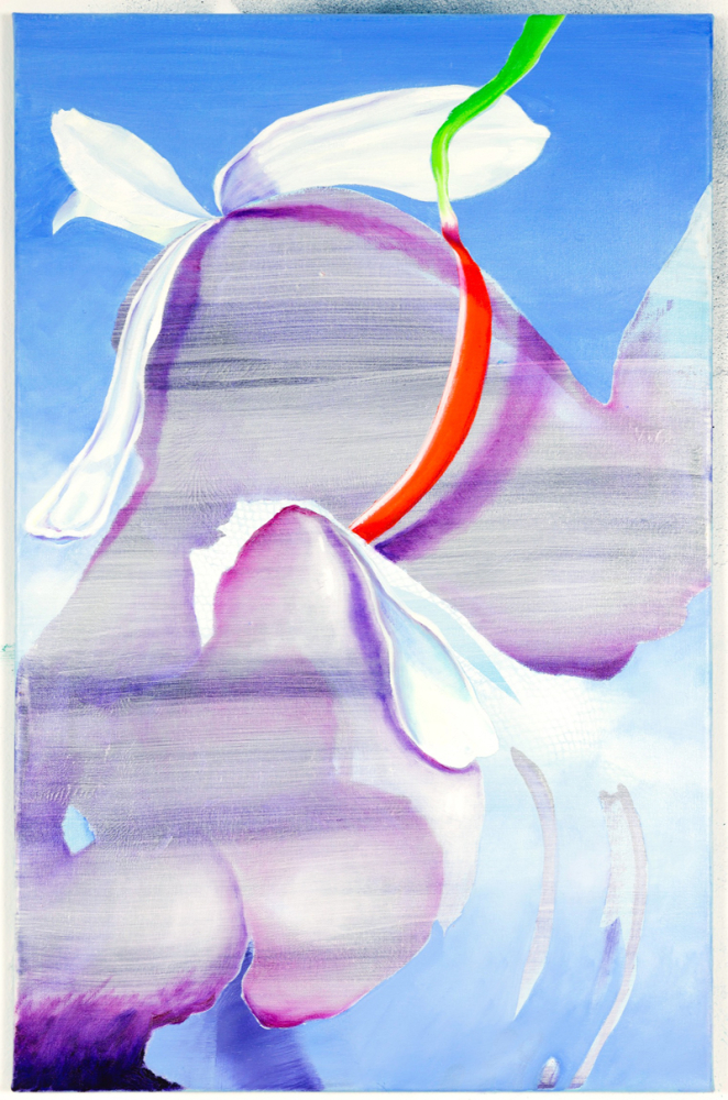 Grounded, 2023, Acryl/Öl/Spraypaint auf Leinwand, 85 x 55 cm