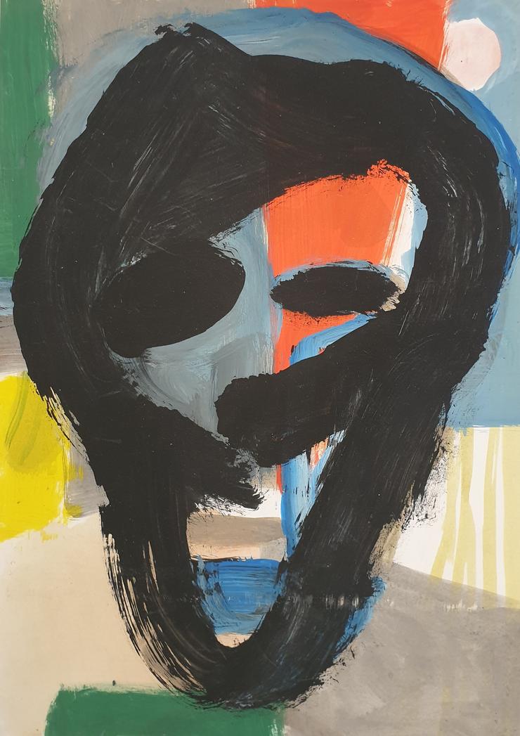 Achim Freyer, „Selbstbildnis mit Rot“, 1998