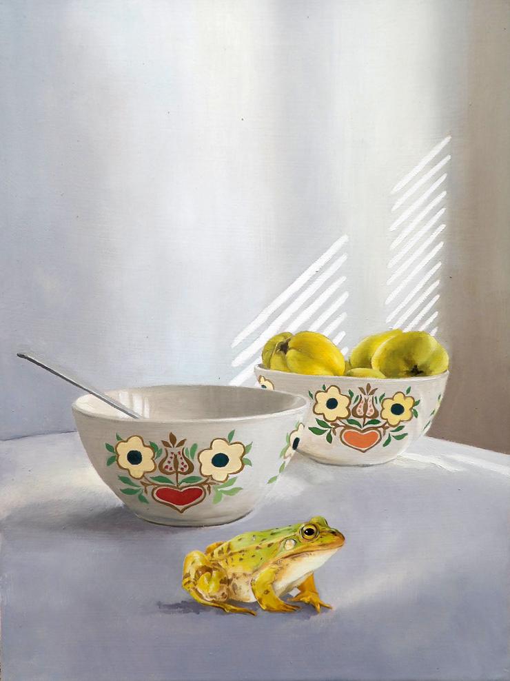 Persis Eisenbeis, „Frosch vor Erfurter Schalen“, 2025