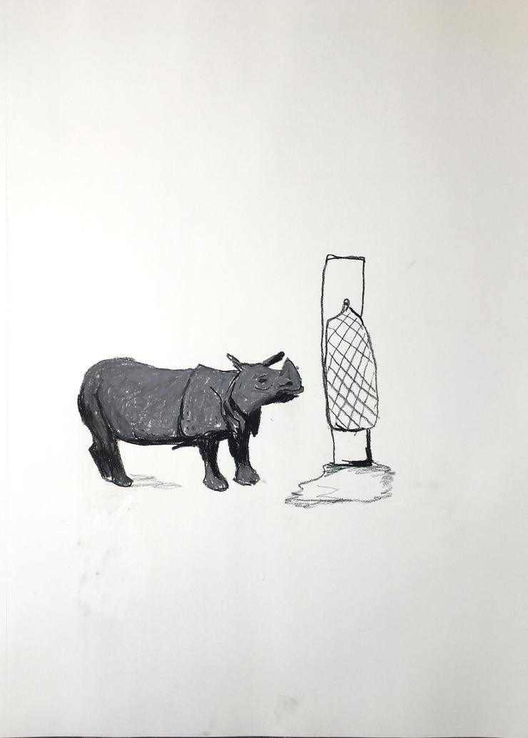 Karsten Kusch, „Serie Zootiere - Nashorn 3“, 2025