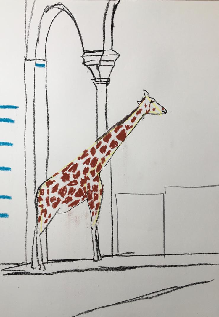 Karsten Kusch, „Serie Zootiere - Giraffe“, 2025