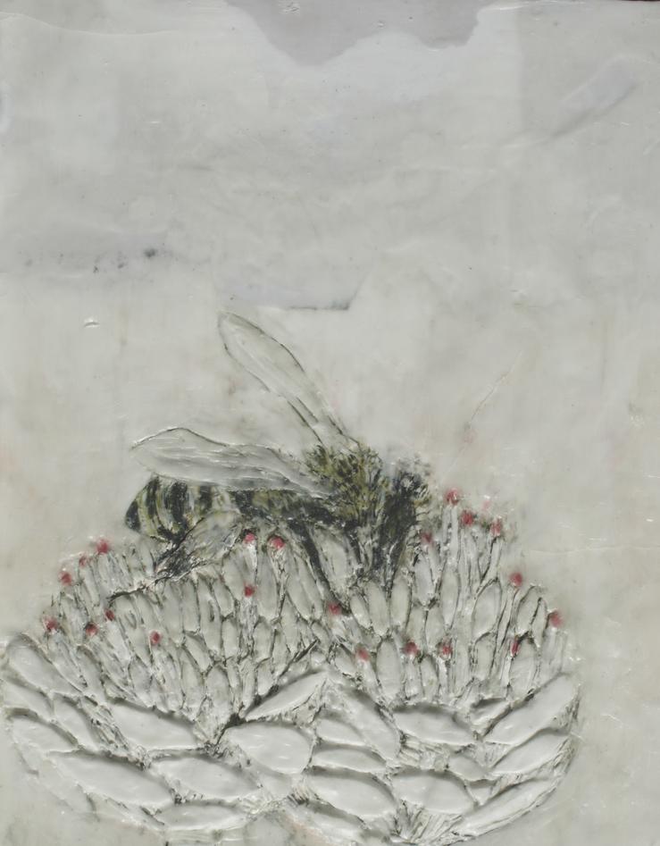 Heike Jeschonnek, „Biene auf Blume 10“, 2022
