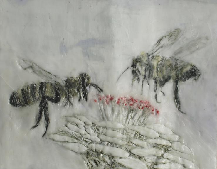 Heike Jeschonnek, „Biene auf Blume 12“, 2022