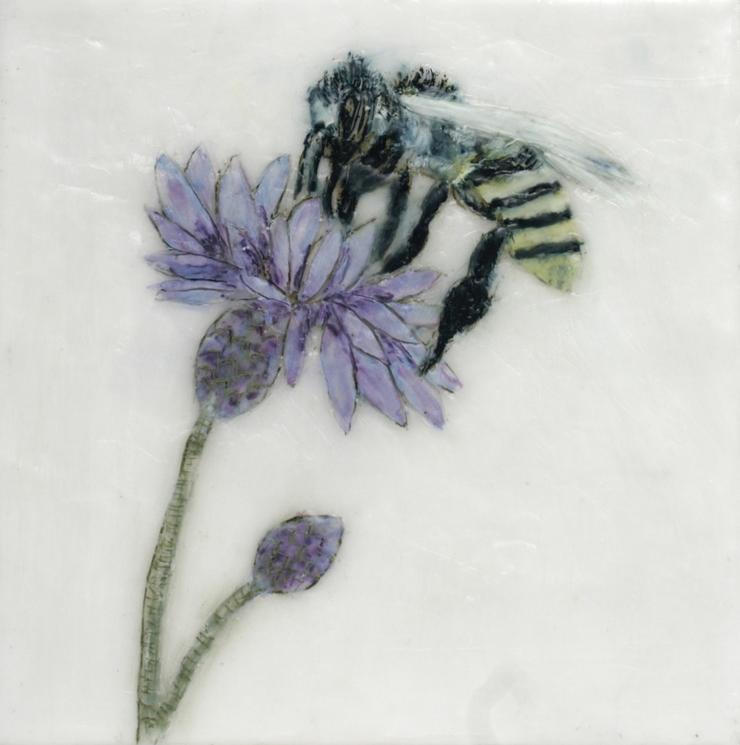 Heike Jeschonnek, „Biene auf Blume 14“, 2024