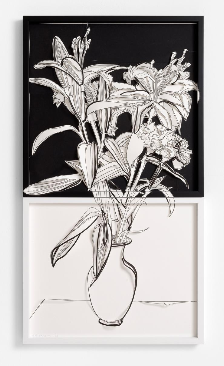Marion Eichmann, „Blumen Schwarz-Weiß (2-teilig)“, 2023