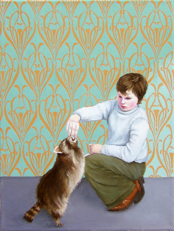 Persis Eisenbeis, „Junge füttert Waschbär“, 2026