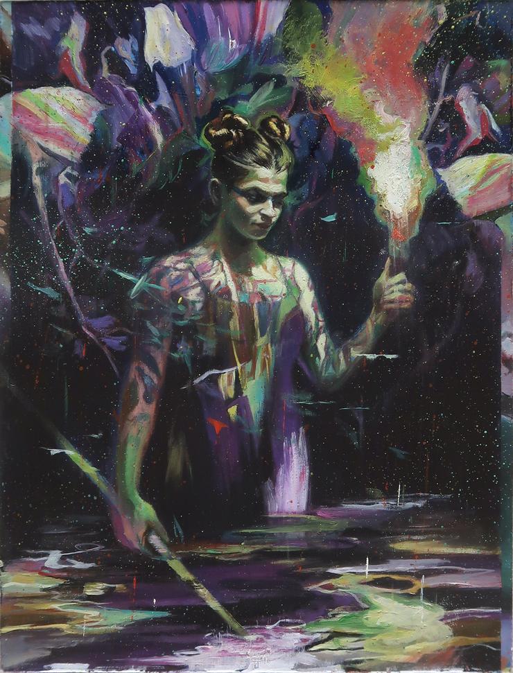 Michael Streun, „Farbfinderin (Studie)“, 2022