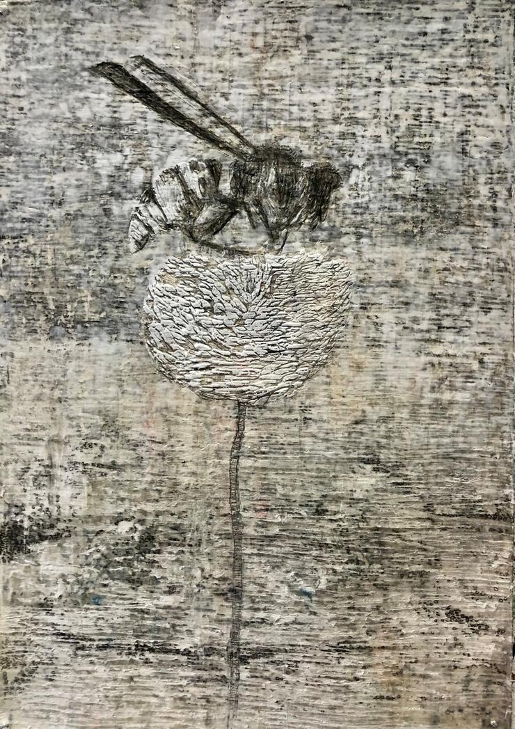Heike Jeschonnek, „Biene auf Blume 1“, 2022