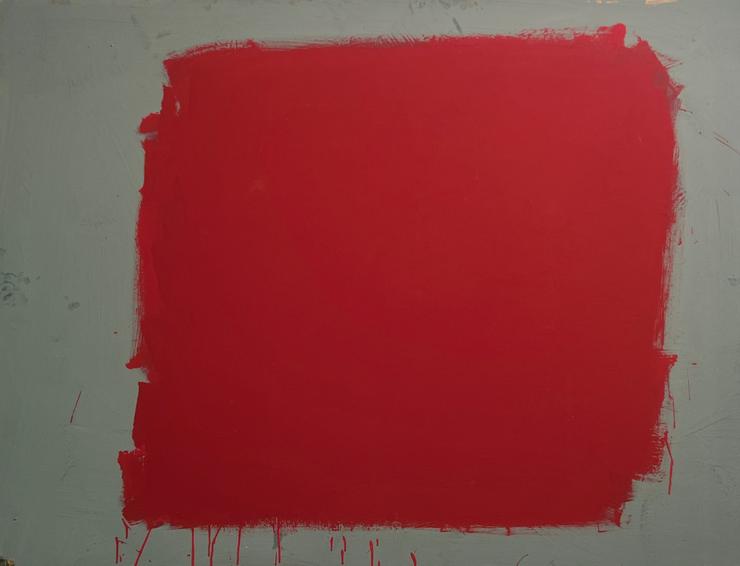 Werner Schmidt, „Rot auf Grau“, 2015