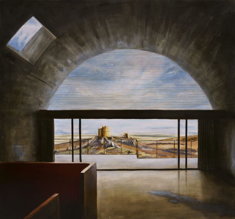 Sador Weinsčlucker, immer woanders, 2020, Öl auf Leinwand, 140 x 150 cm