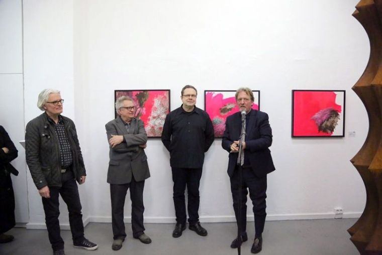 Galerie Tammen, Eröffnung, Dezember 2017, Harald Gnade, Herbert Mehler, Christoph Tannert (Künstlerhaus Bethanien), Werner Tammen