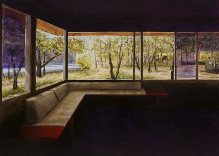 Sador Weinsčlucker, mach die augen zu, 2020, Öl auf Leinwand, 130 x 180 cm