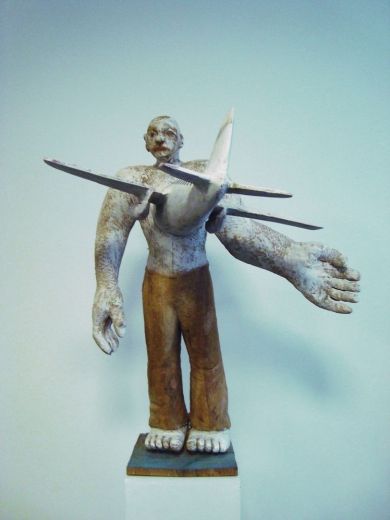 Unerwartete Begegnung, 2014, Holz bemalt