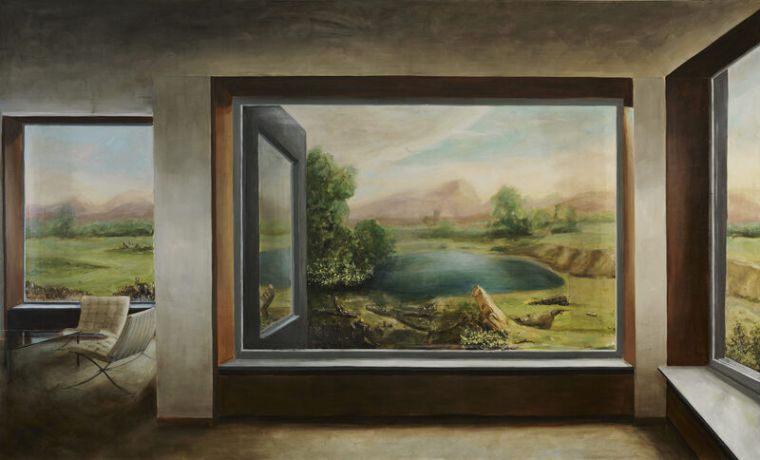 Sador Weinsčlucker, nur gucken, nicht anfassen, 2022, Öl auf Leinwand, 180 x 300 cm