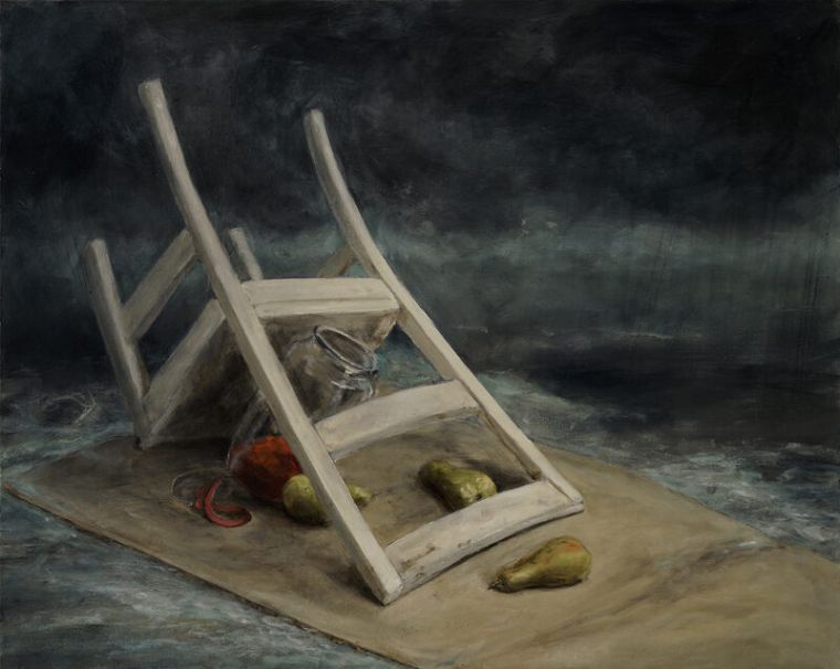 Sador Weinsčlucker, volle kraft voraus, 2026, Öl auf Leinwand, 80 x 100 cm