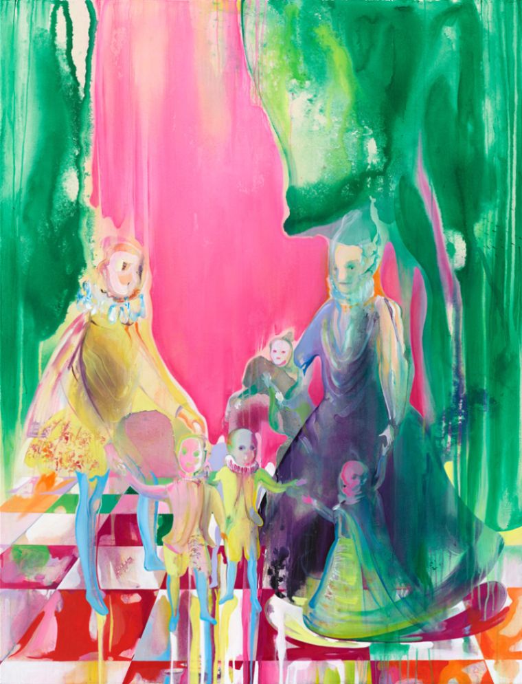 Ghost Family, acrylic on canvas, 170 × 130 cm, 2025