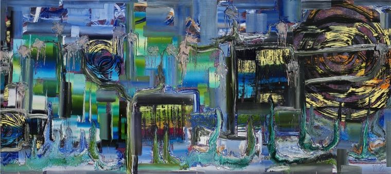 Surprise (3-teilig), 2015, Öl auf Nessel, 240x540