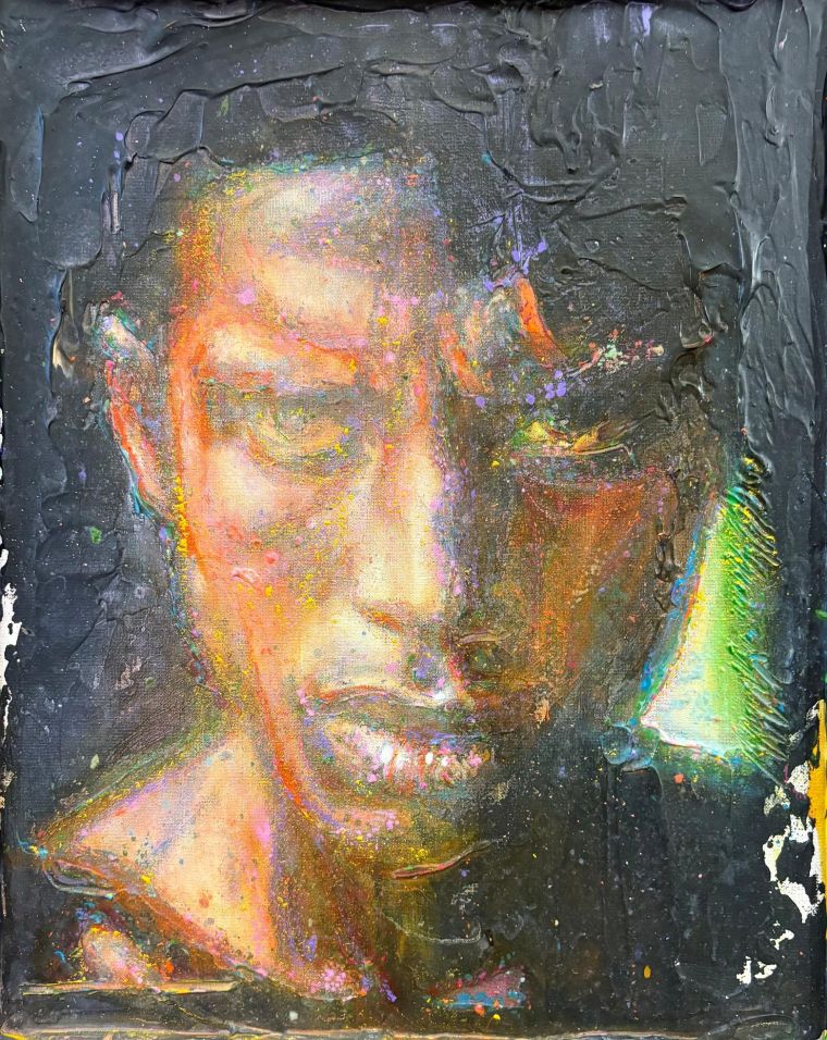 Die Verborgenen 2, 2025, Acryl auf Leinwand, 50 x 40 cm