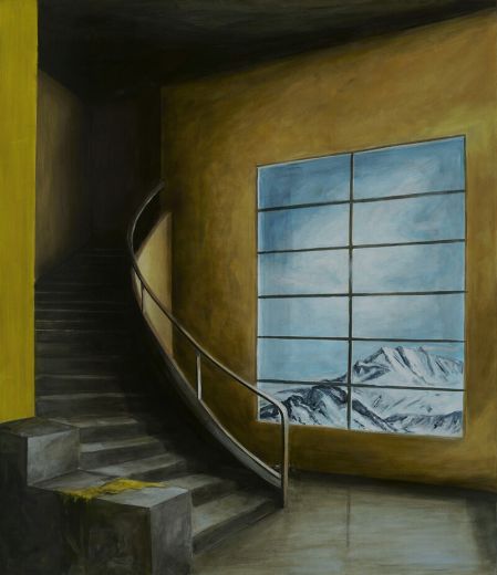 Sador Weinsčlucker, kurze zeit dazwischen, 2020, Öl auf Leinwand, 140 x 120 cm