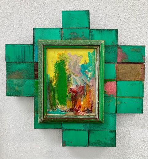 Mosaik 1650, 2021/2025, Mixed Media, 40 x 40 cm