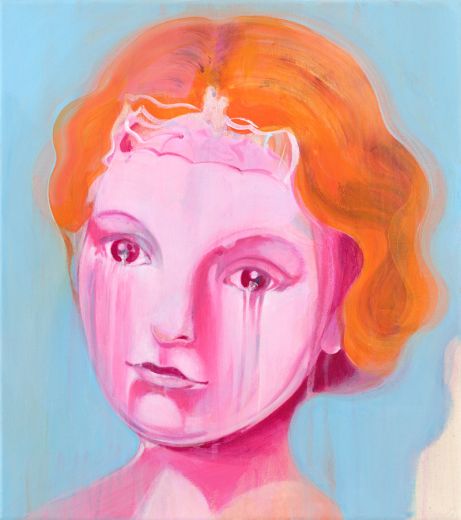 Crying Princess, acrylic on canvas, 45 × 40 cm, 2023