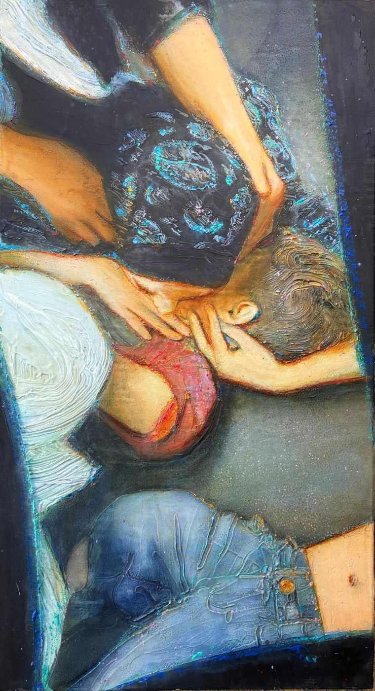 Mama, 2026, Acryl auf Leinwand, 100 x 55 cm