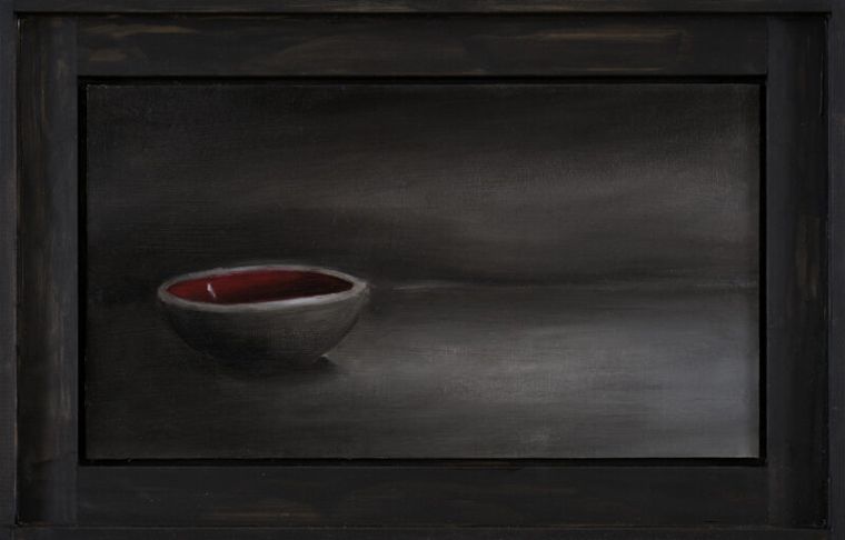 Sador Weinsčlucker, komm zu mir, 2025, Öl auf Leinwand, 25 x 45 cm