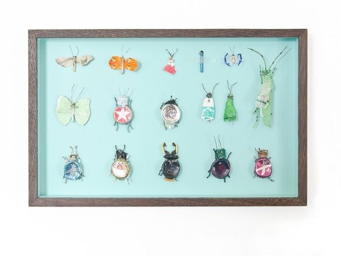 Insektenkasten (Juni I), 2019, mixed media 39 x 25 cm