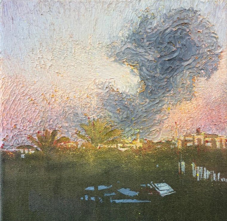 Sturm 12, 2025, Acryl auf Leinwand, 30 x 30 cm