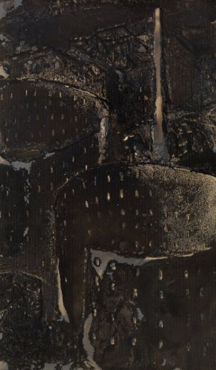 Trak Wendisch, Stadt 7, 2019, Relief in Wabenplattee, gebrannt, 199,5 x 118 x 4 cm