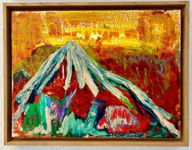 Berg, Nr. 2081, 2022, Ölstift, Tinte auf Hahnemühle Papier, 30 x 40 cm