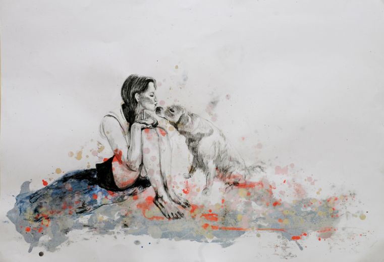 Alma, 2021, Bleistift und Paraffin auf Papier, 70 x 100 cm