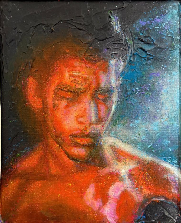 Die Verborgenen 10, 2025, Acryl auf Leinwand, 50 x 40 cm