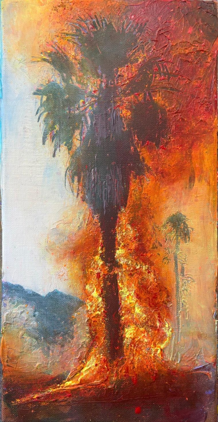 Sturm 17, 2025, Acryl auf Leinwand, 50 x 25 cm