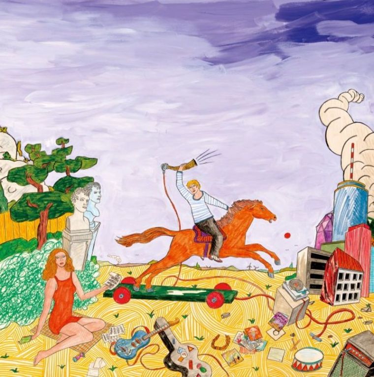 Des Knaben Wunderhorn, 2015, Öl und Zeichnung auf Bütten, 80 x 80cm