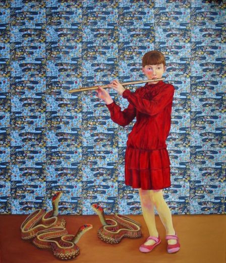 Die Floetenspielerin, 2015, 130 x 110 cm