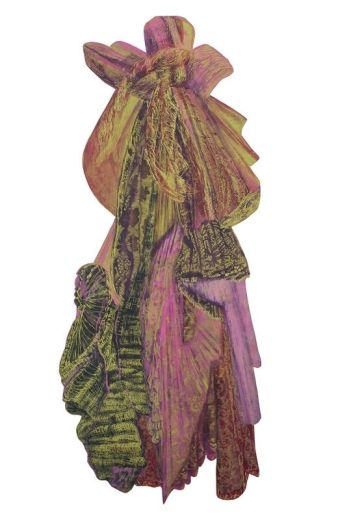 Vestiti, 2018, 127 x 53 cm, Linoleum, Alkydfarbe